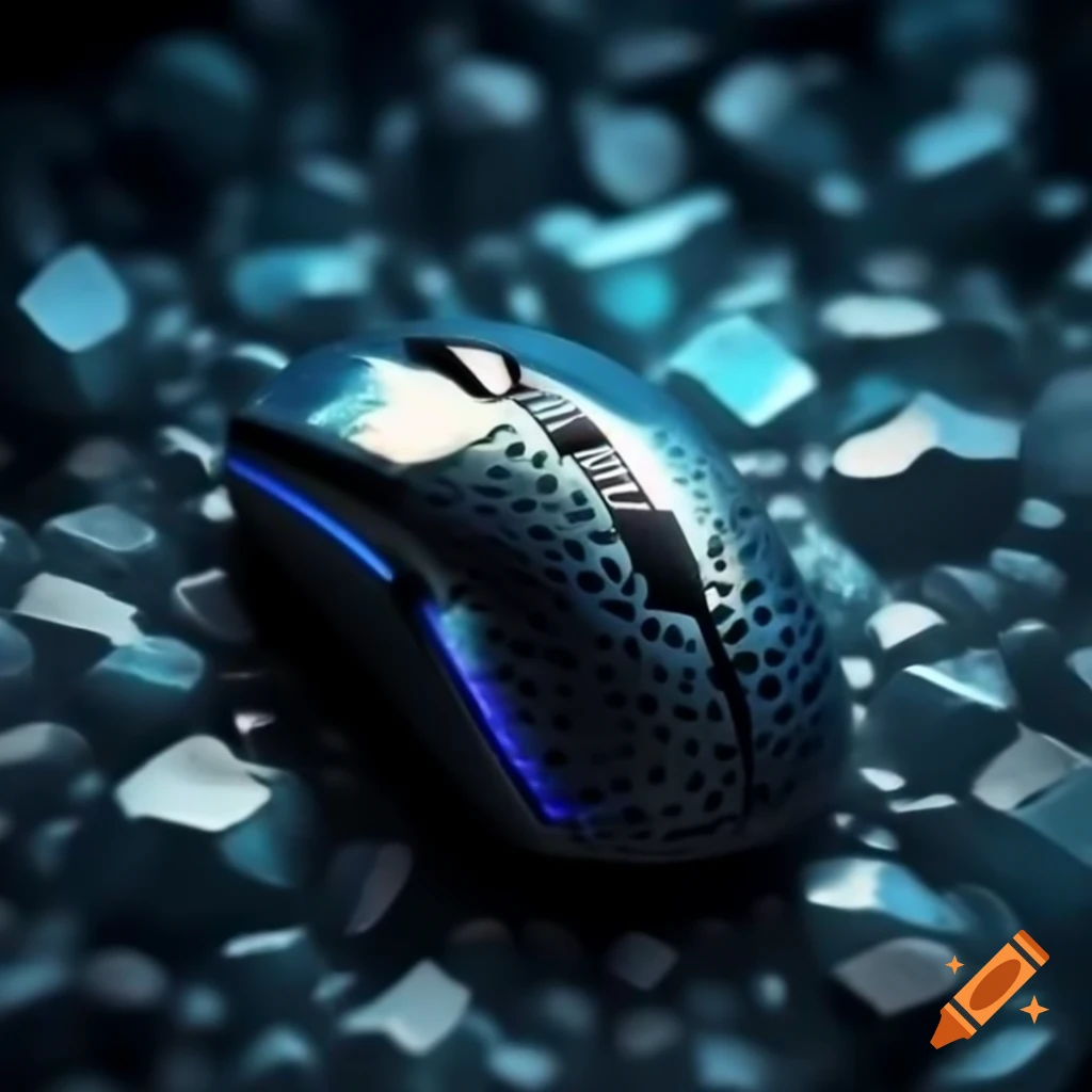 Computer mouse crafted from meteorite glass and metal