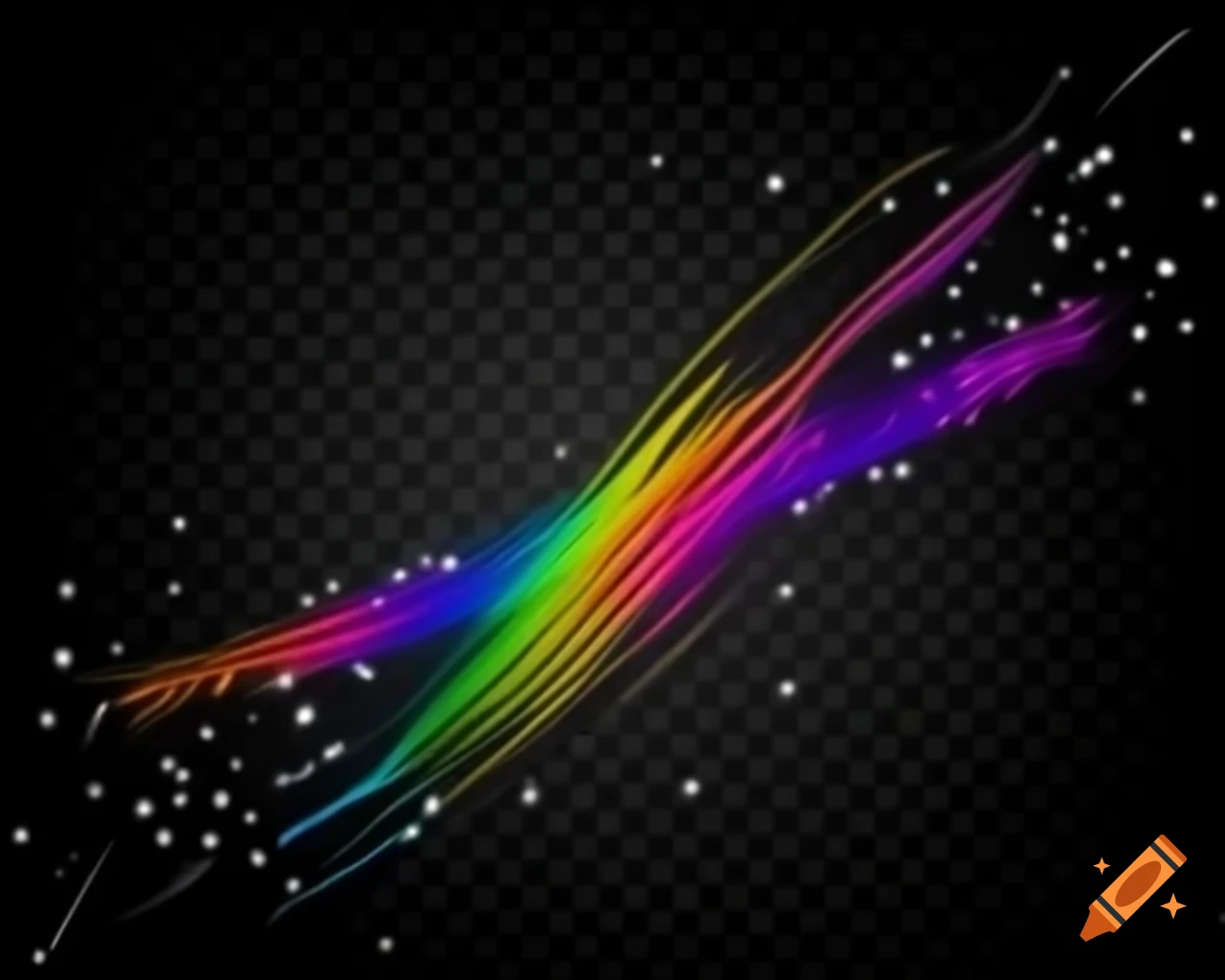 Luminous fairy dust sparkling in rainbow colors in storybook style