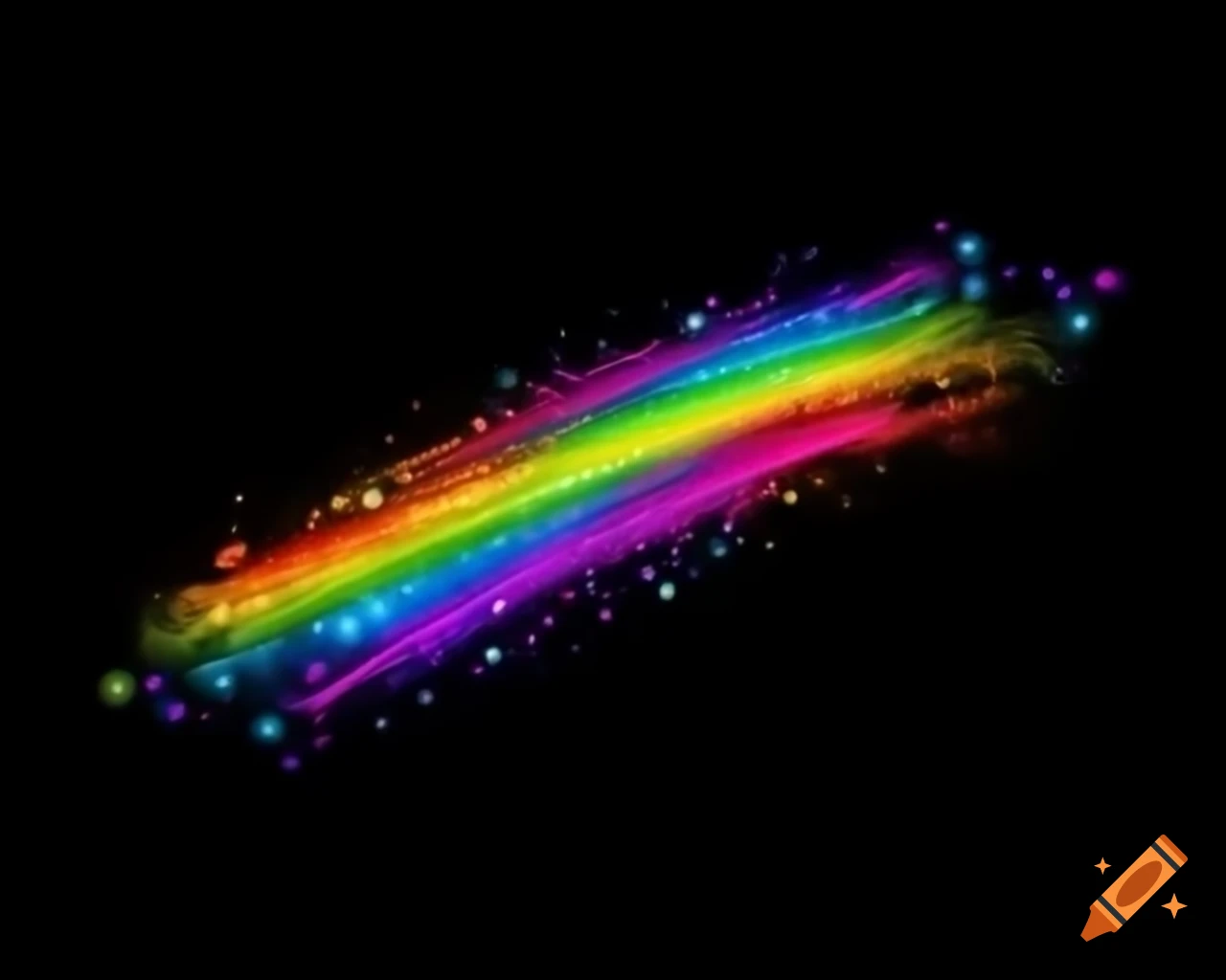 Luminous fairy dust sparkling in rainbow colors in storybook style