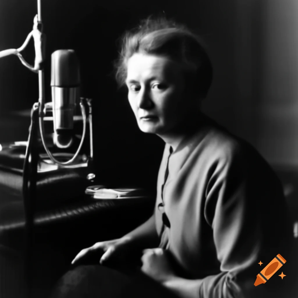 Marie Curie participating in an interview on the Joe Rogan podcast