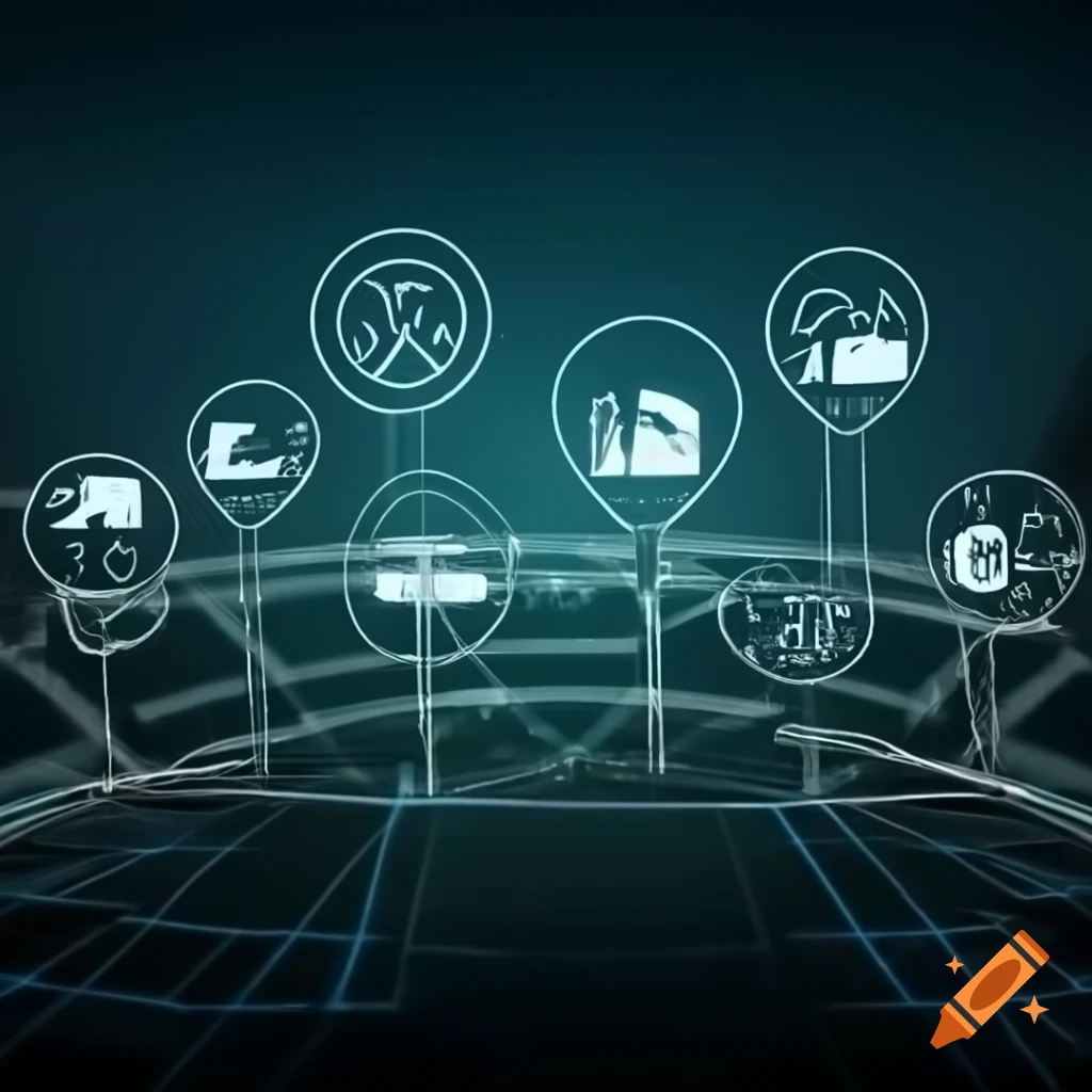 Digital construction site safety system background in dark theme