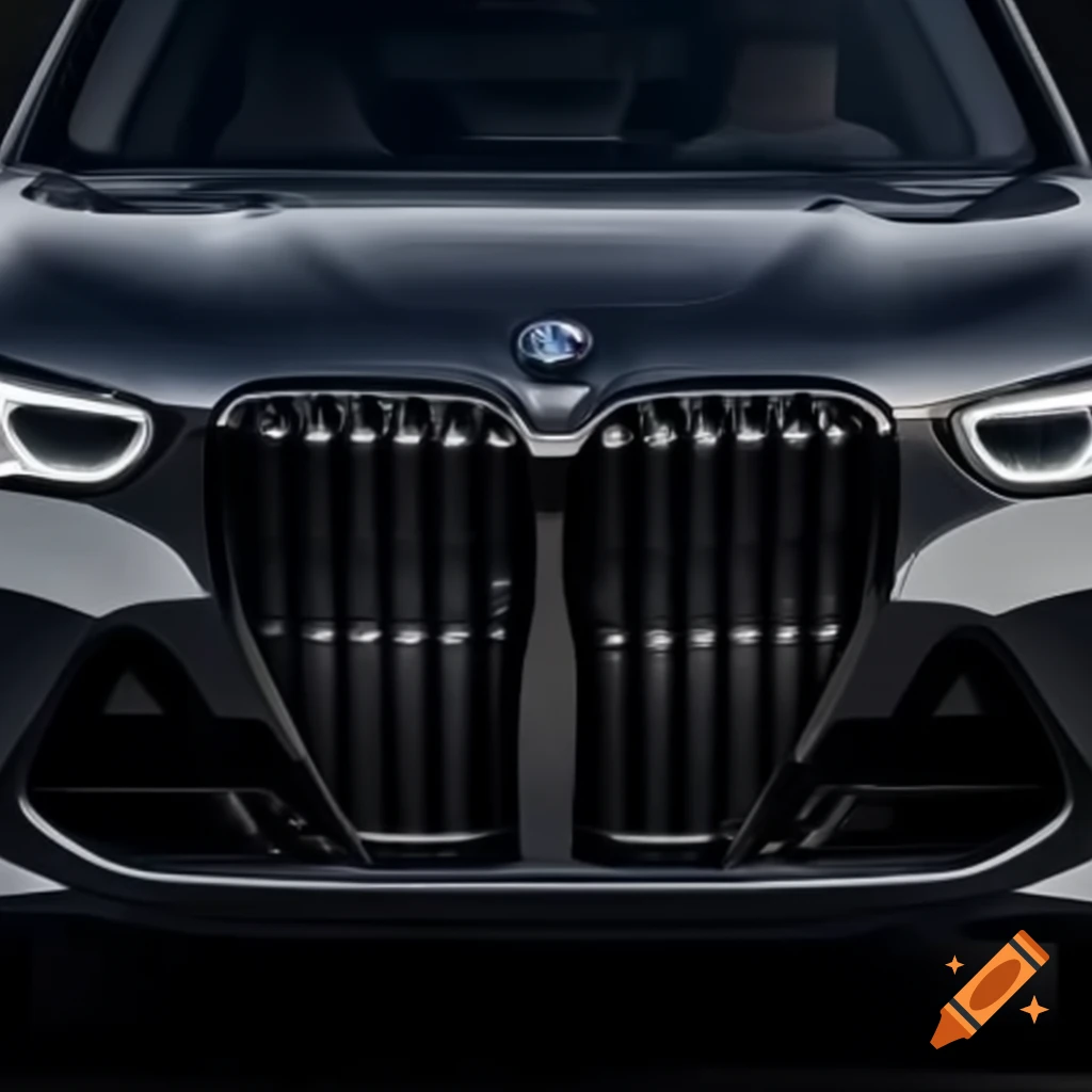 2024 BMW X7 front grill design on black background
