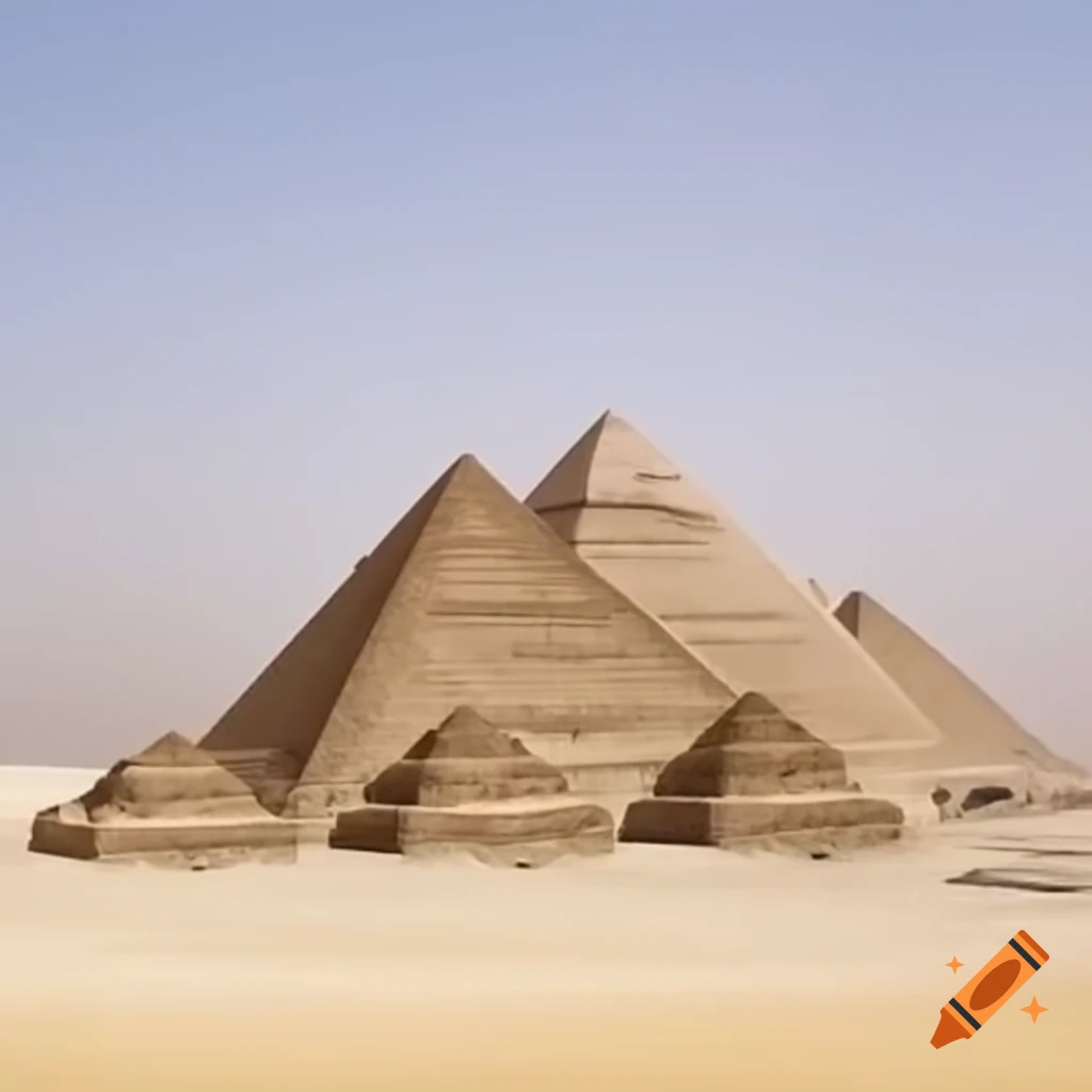 Protective roof structure over Egyptian pyramids with poles