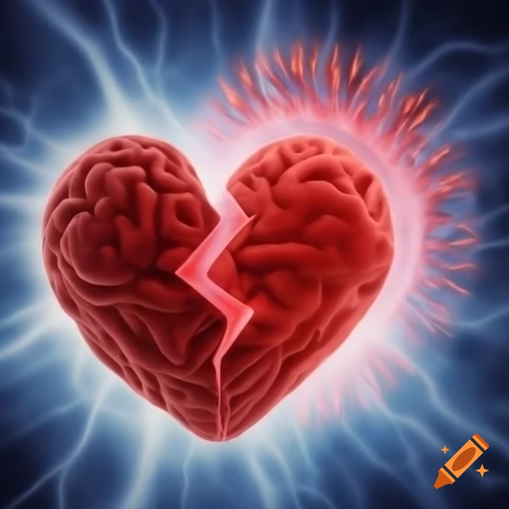 The heart has no brain - concept image