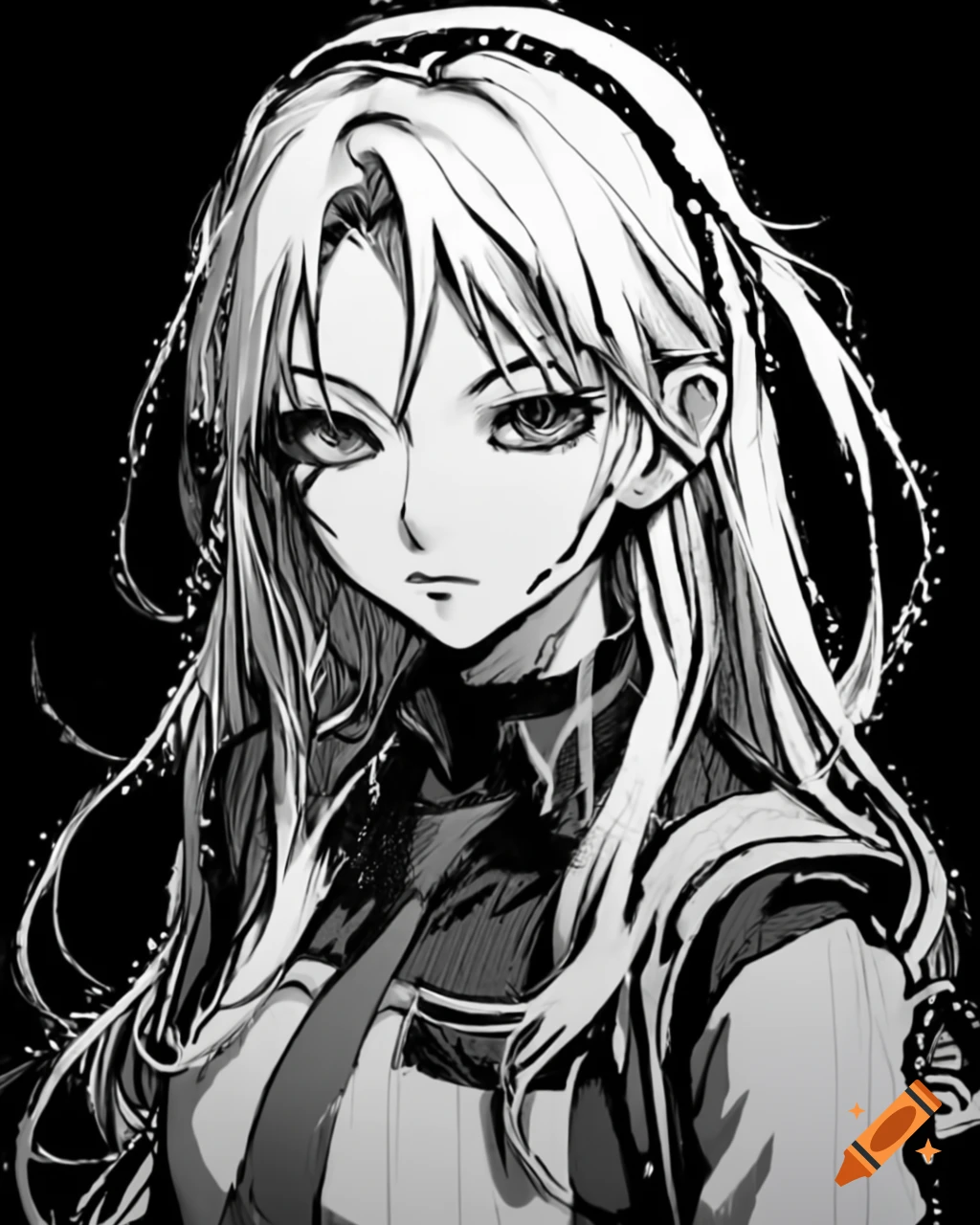 Japanese rebellious gyaru in summer uniform on school rooftop, pixel art style