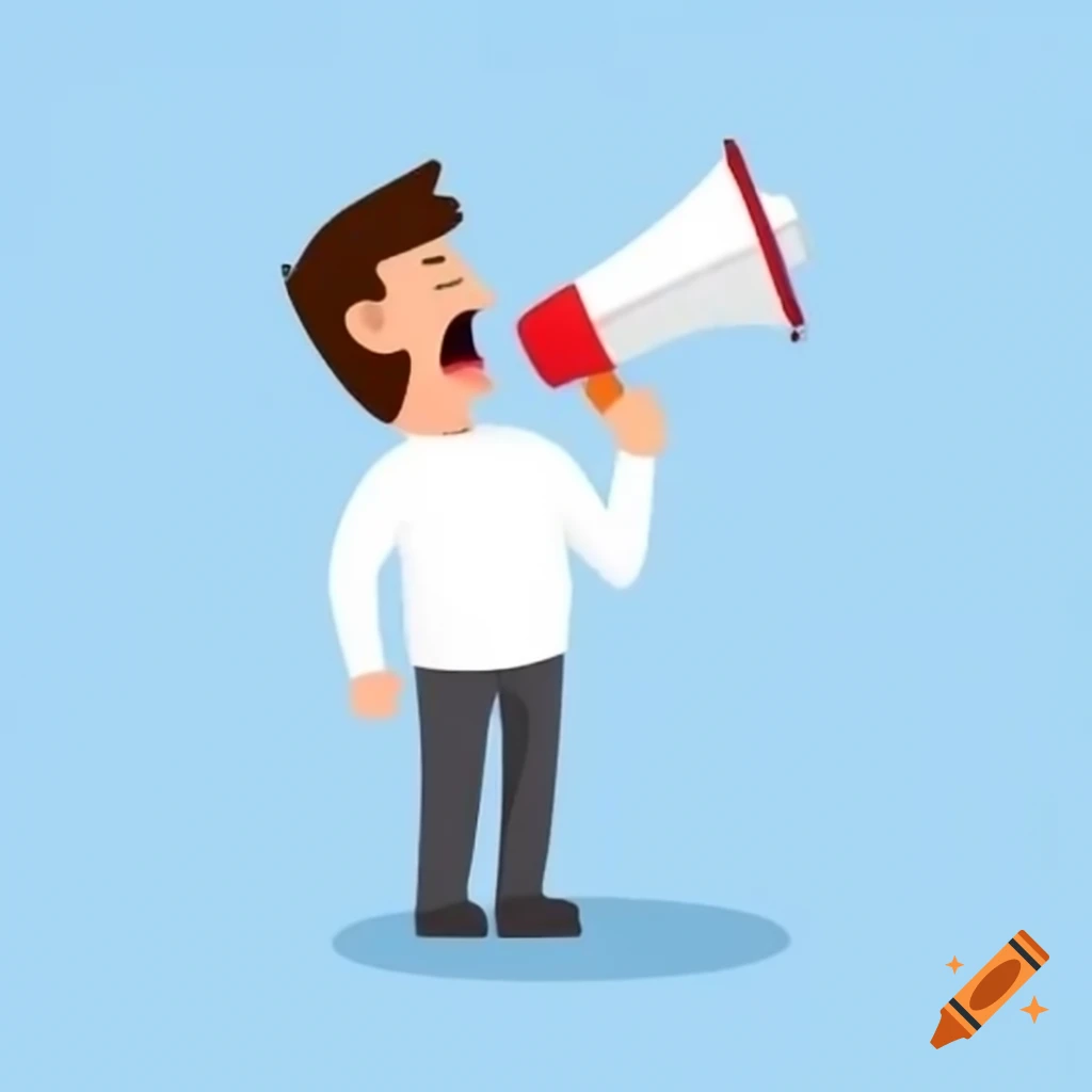 Man shouting into a megaphone