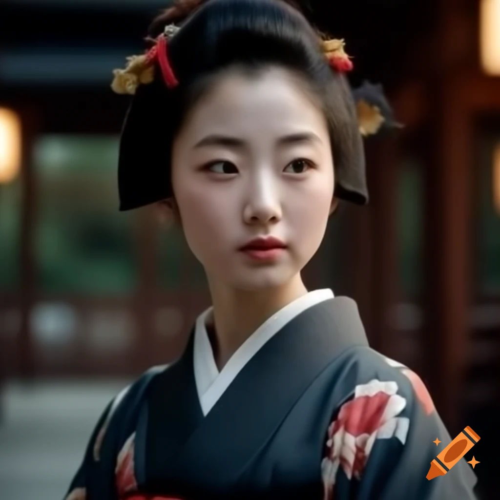 Young Japanese woman dressed in traditional kimono