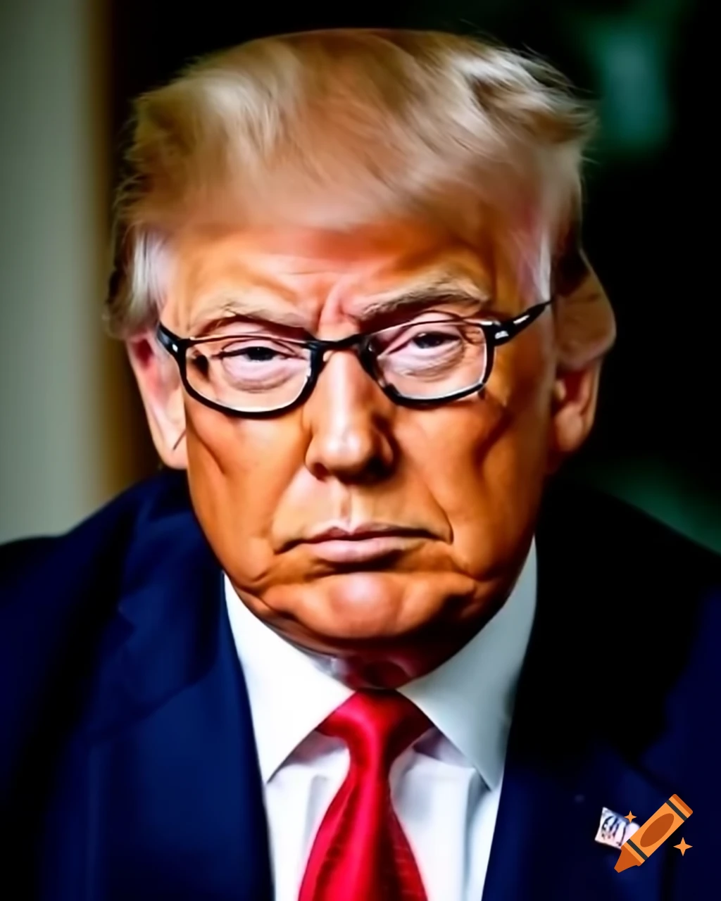 Donald Trump wearing glasses