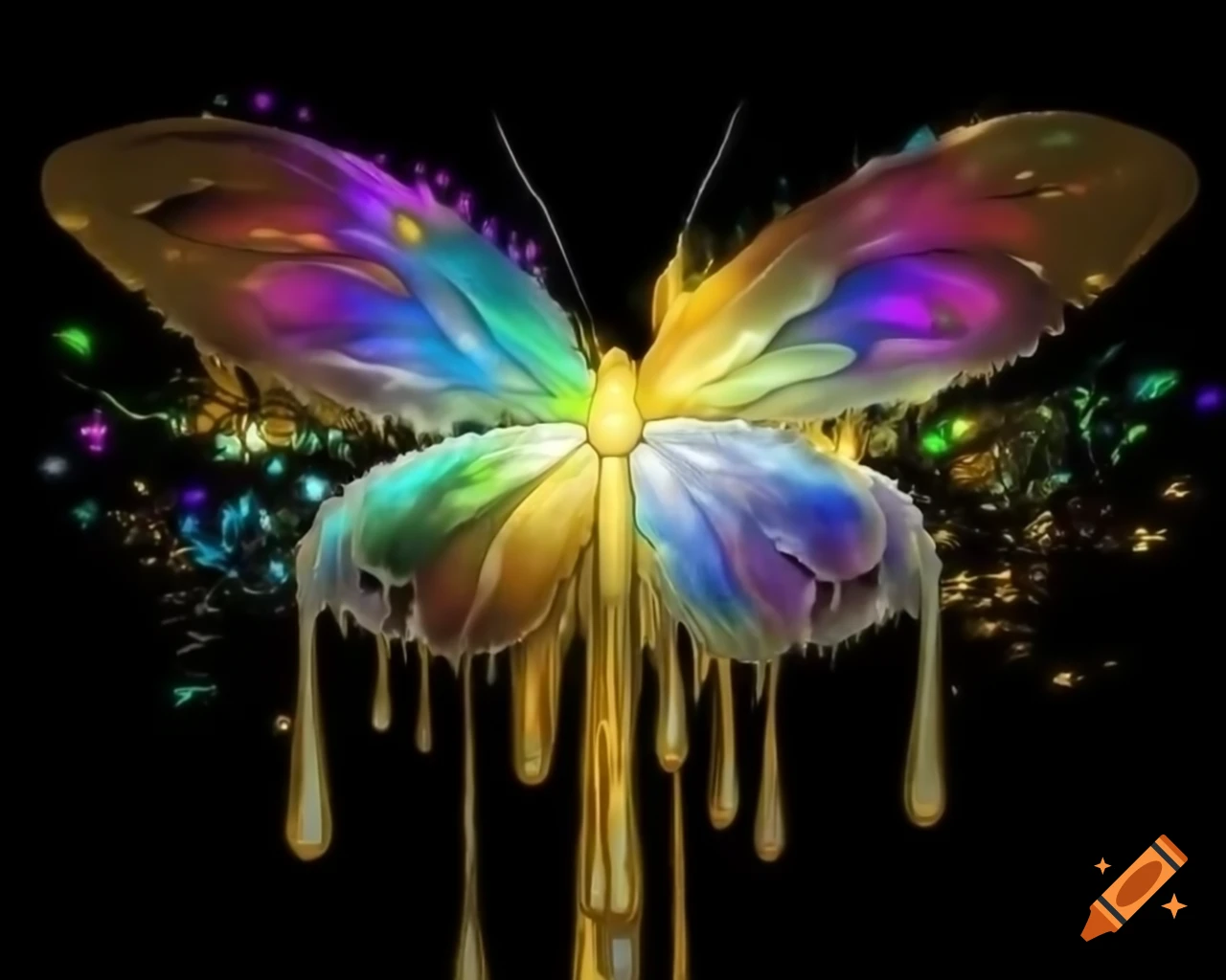 Luminous fairy dust glittering in rainbow shades in storybook style