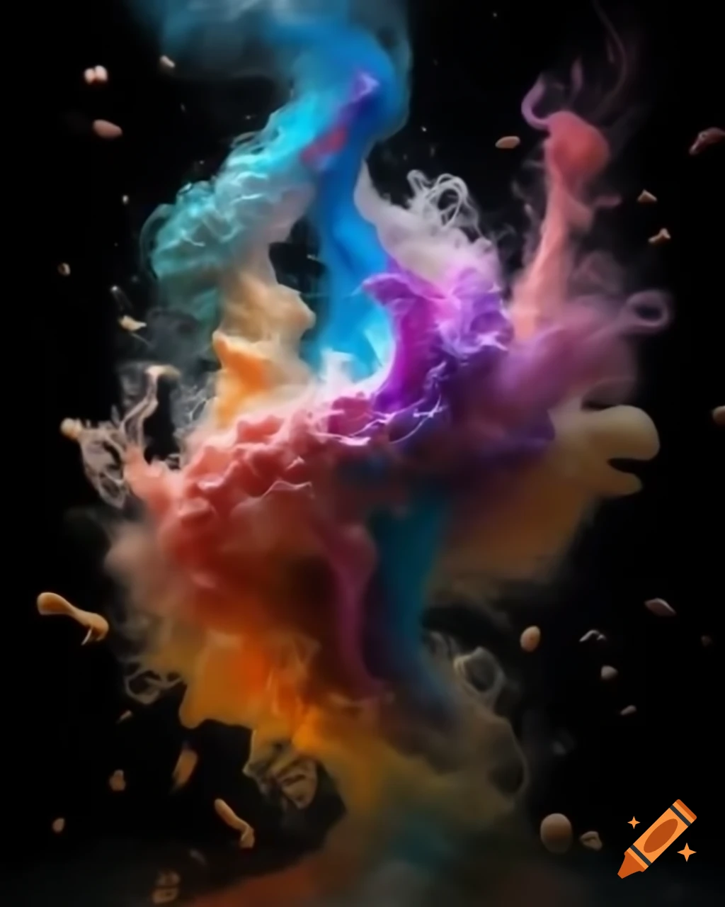 Vibrant colors and flowing shapes creating a fantastical dance on canvas