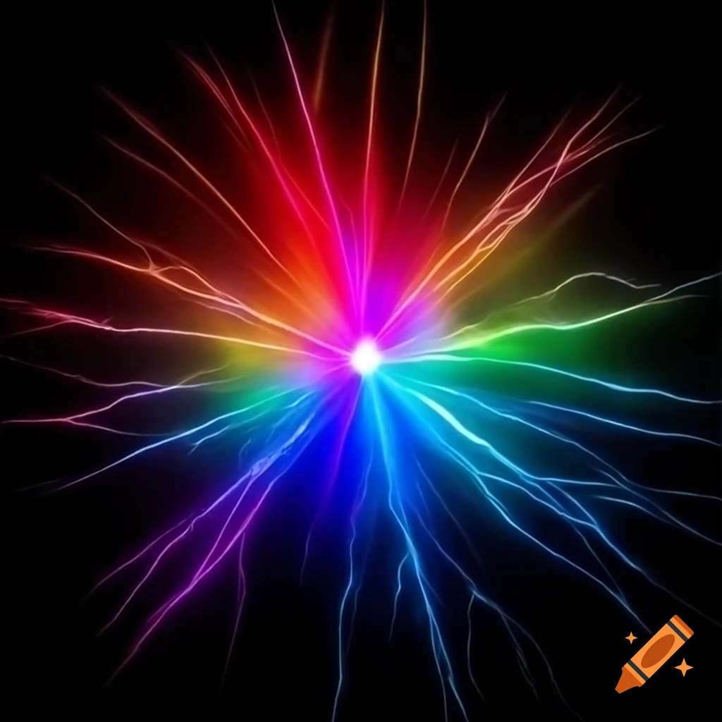 Light plasma displaying vibrant rainbow colors