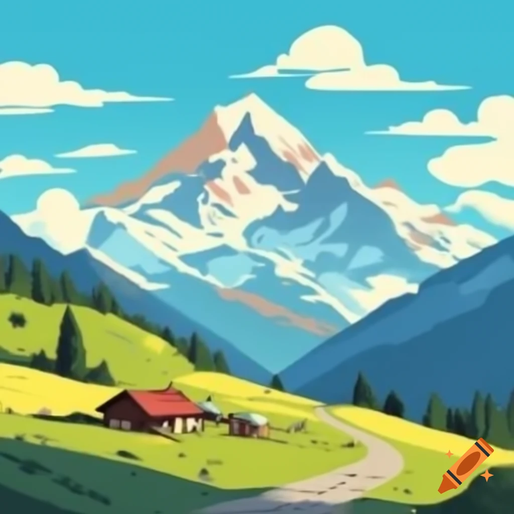 Retro poster of Schatzalp in Davos during summer