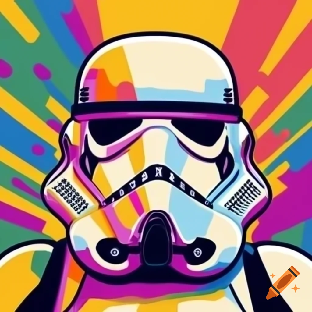 Colorful pop art representation of stormtrooper