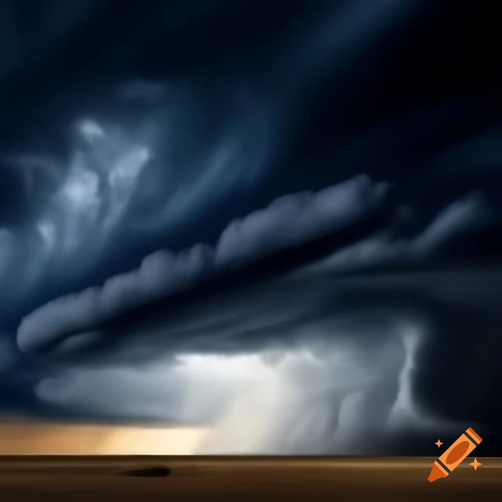 Ominous dark day with thick storm clouds and shaking ground