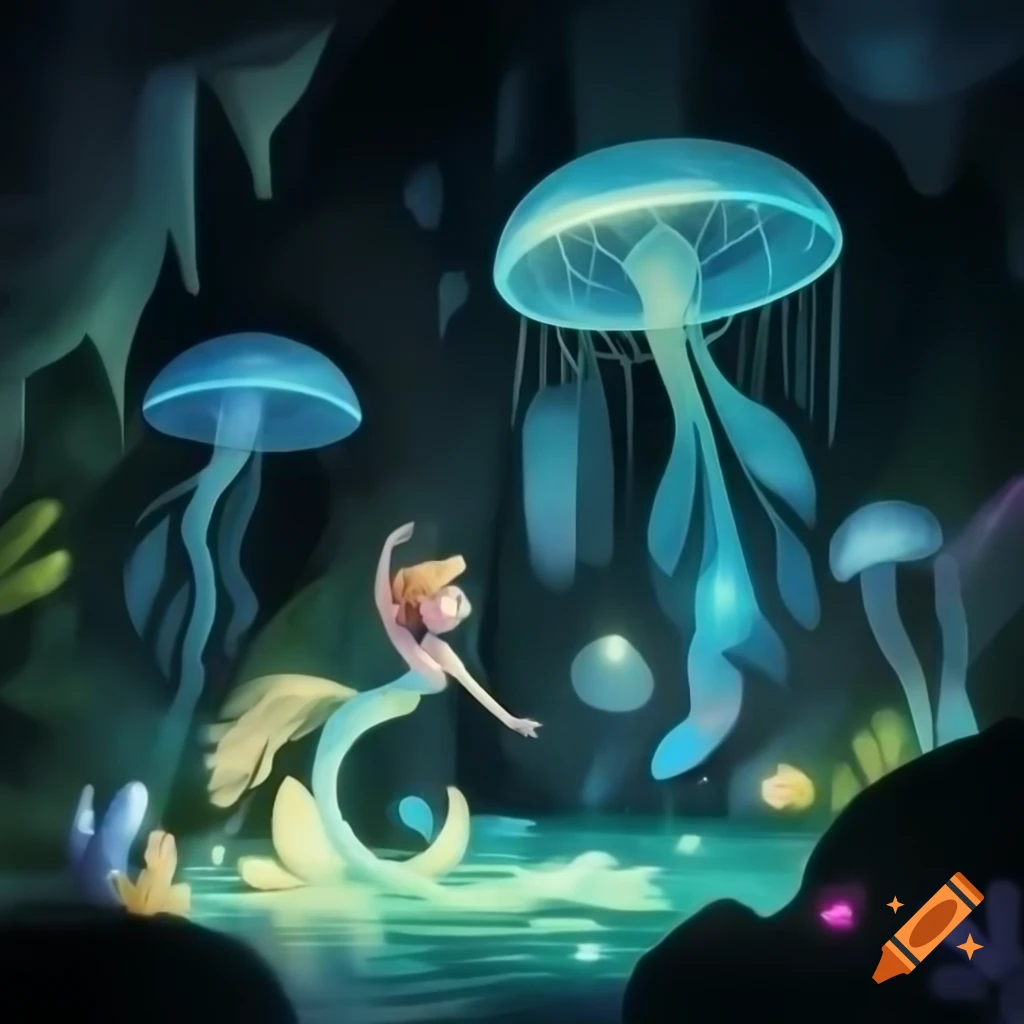 Close-up portrait of biopunk cyborg mermaid goddesses in captivating realm