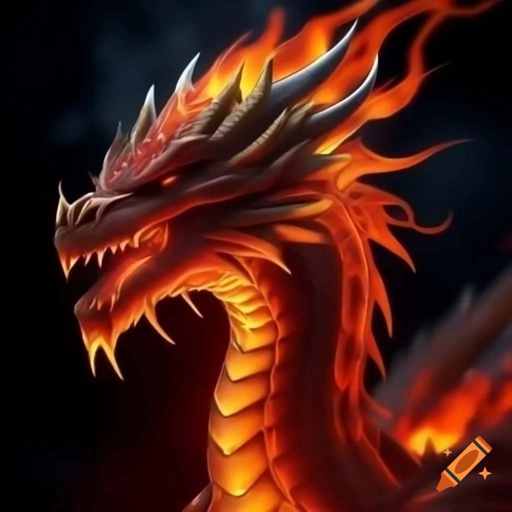 Fire dragon illustration for YouTube video