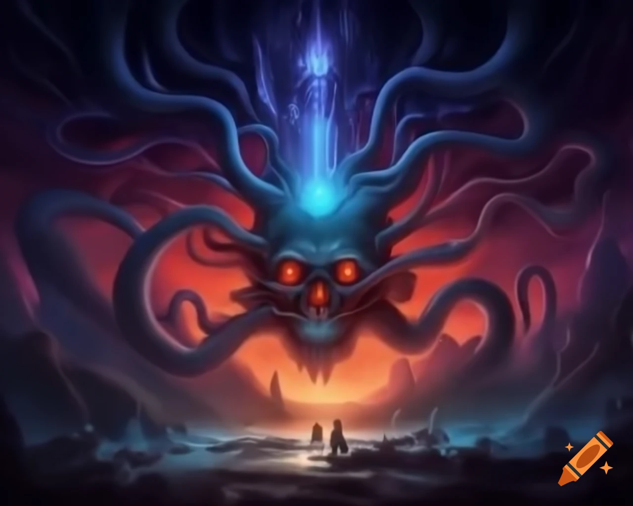 Surreal fantasy illustration in unique style by Greg Rutkowski