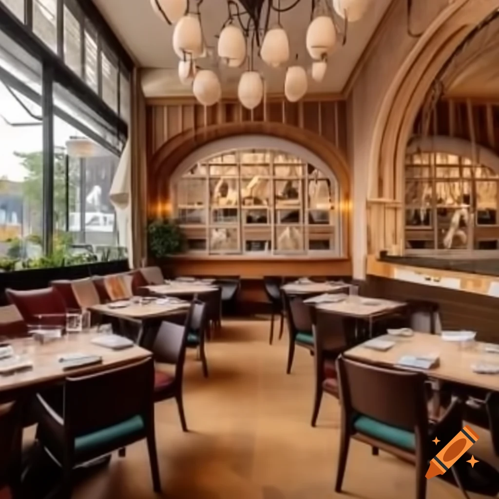 Futuristic restaurant set in outer space
