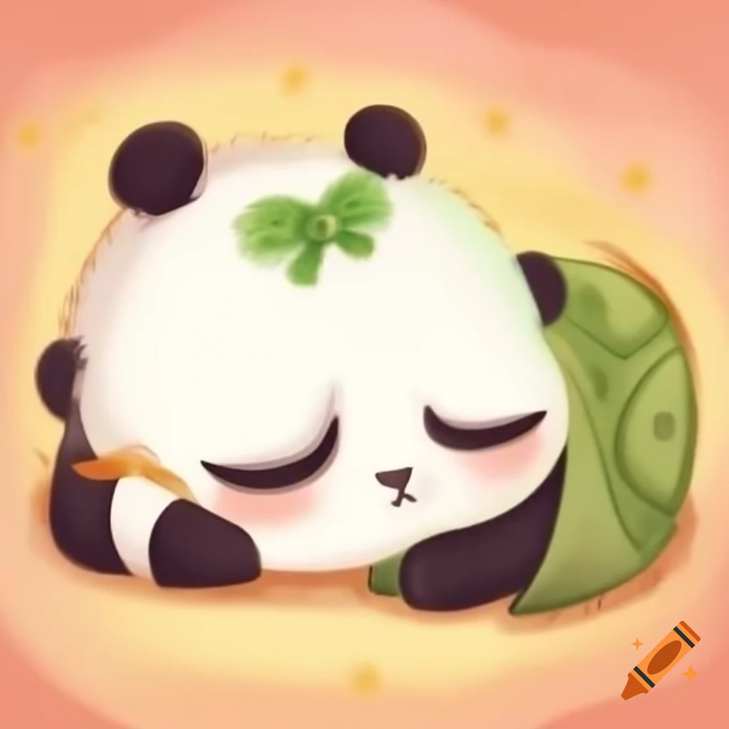 Cute chubby panda in star-patterned pajamas, relaxed and sleepy demeanor