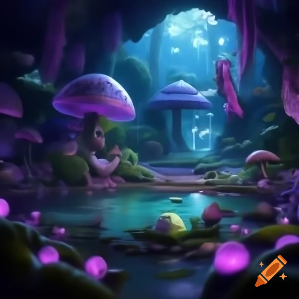 Biopunk cyborg fox goddesses in neon-lit laboratory with flowers and butterflies