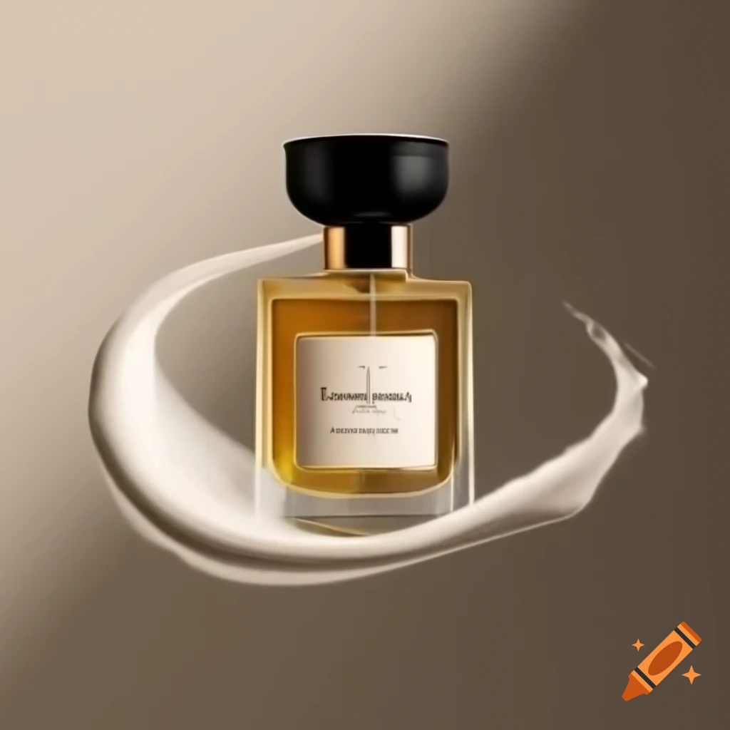 Logo design for Decant Dunes perfume brand featuring stylized perfume bottle and spray