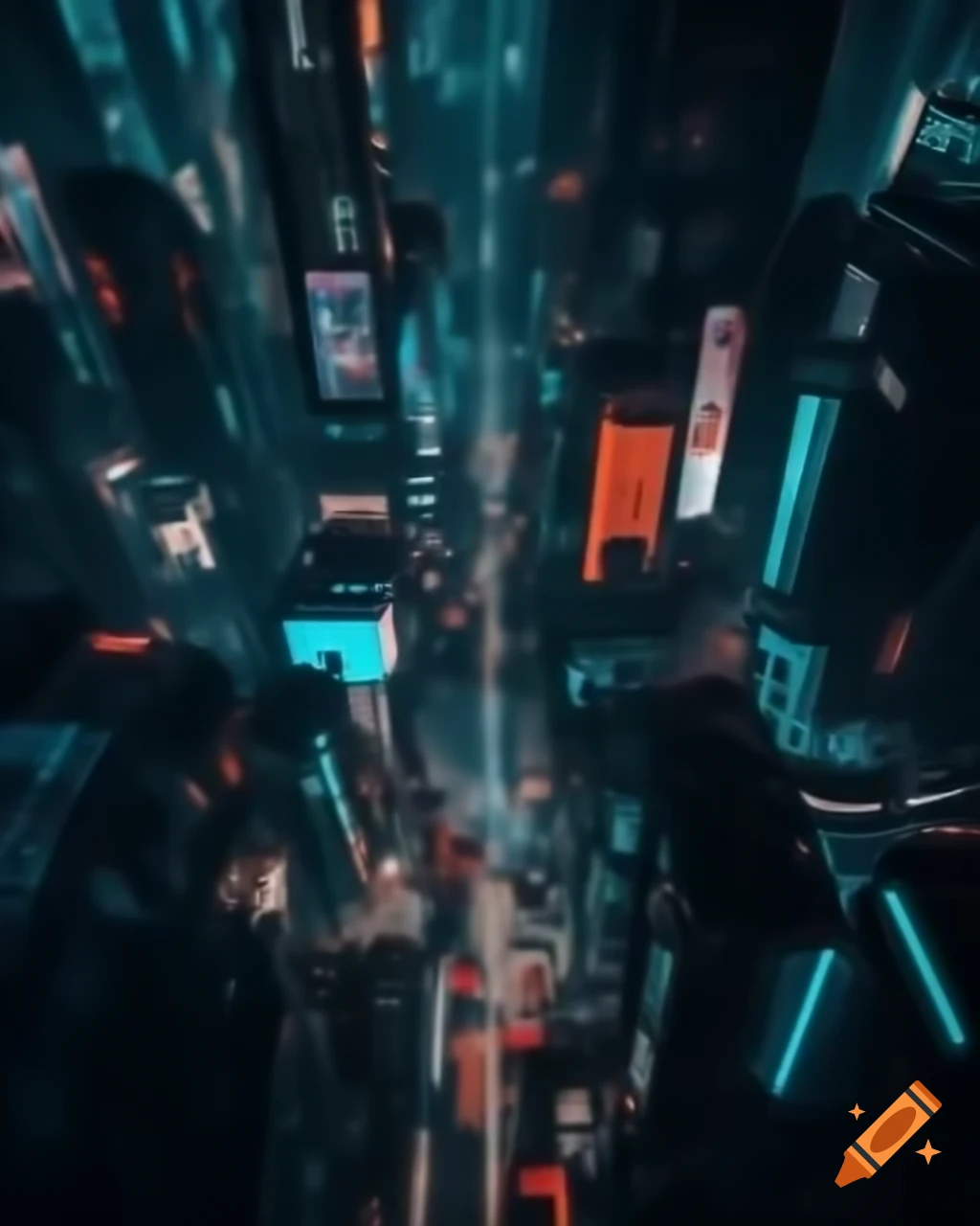 Night city skyline in cyberpunk style