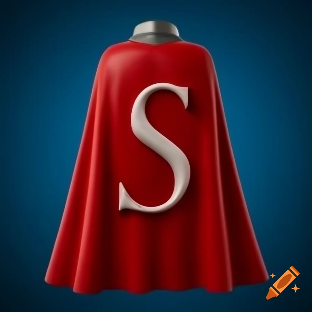 A cape featuring a capital letter S in Pixar style
