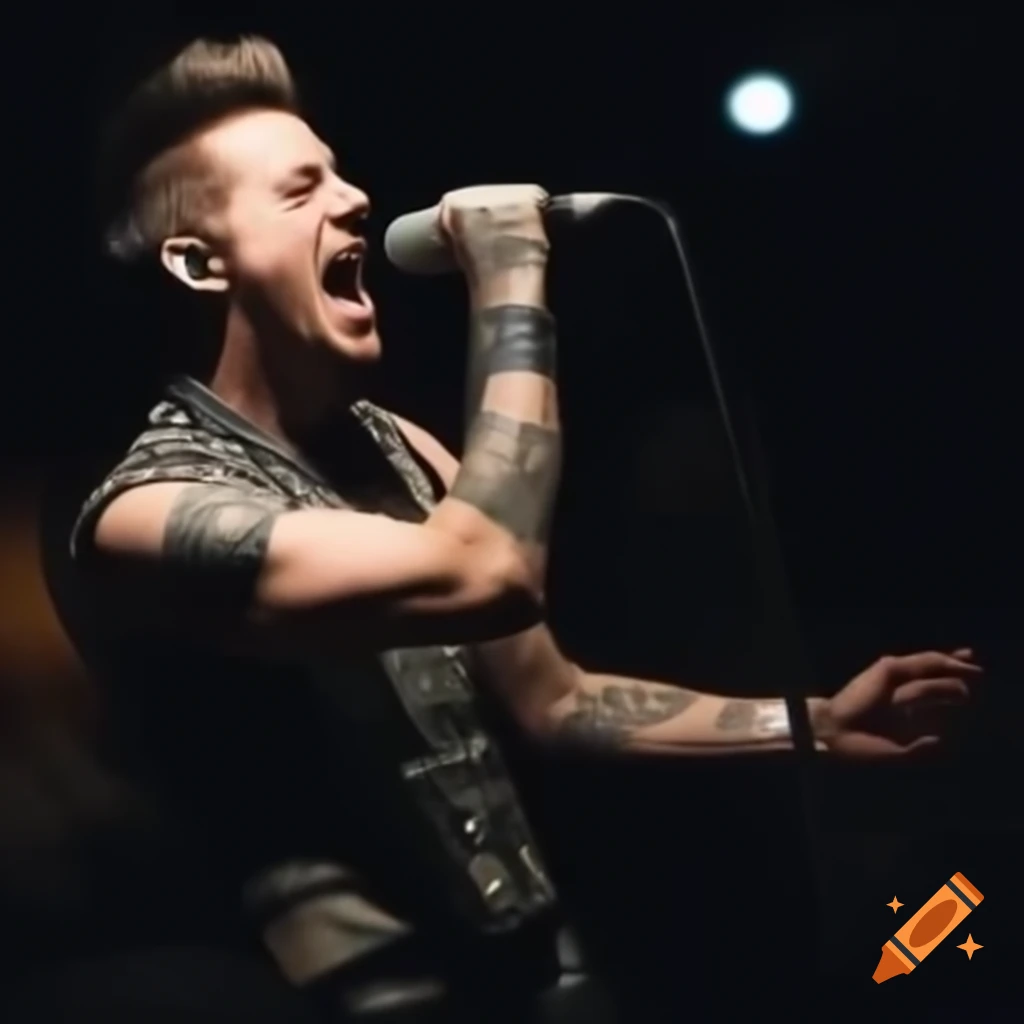 Punk rock singer performing on stage