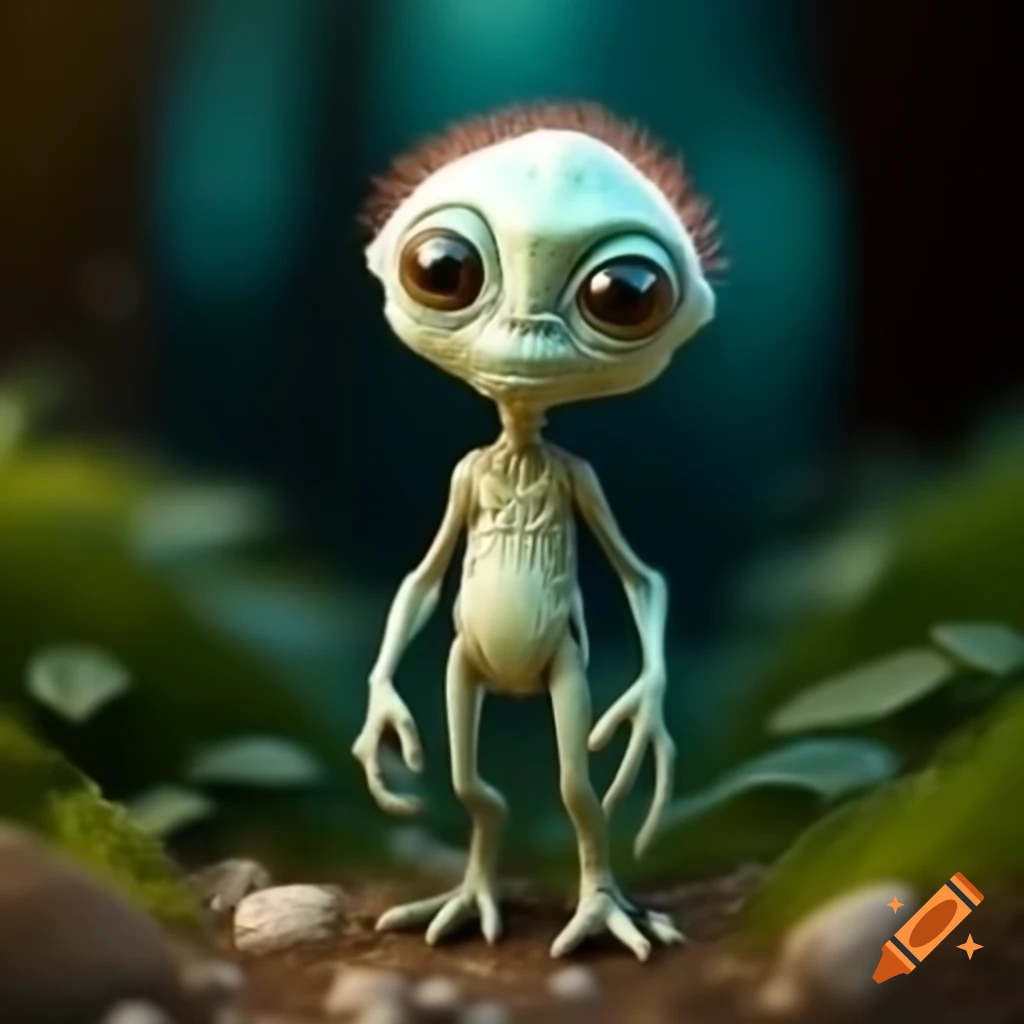 Cute alien character with whimsical features