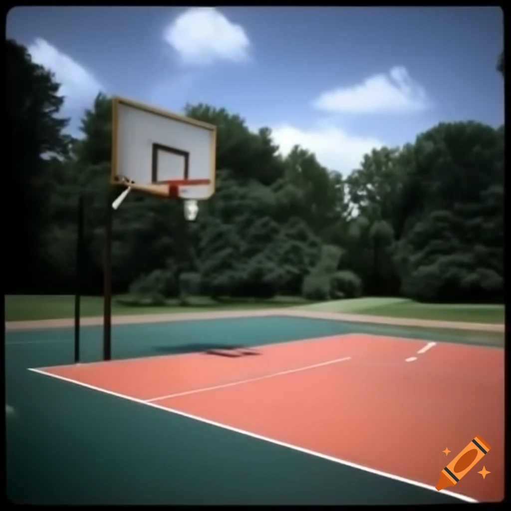 Basketball court located in a park setting
