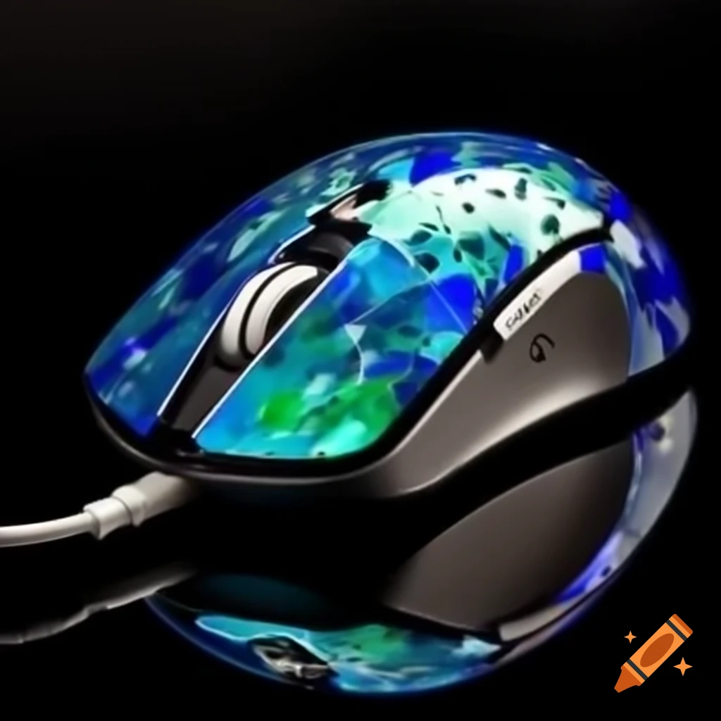 Computer mouse crafted from meteorite glass and metal