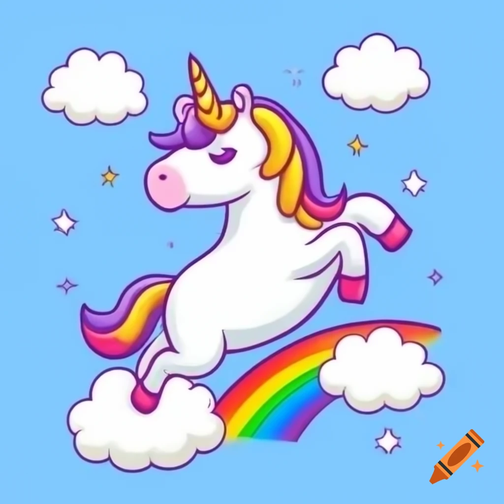 Colorful unicorn with rainbow and hearts birthday invitation design on