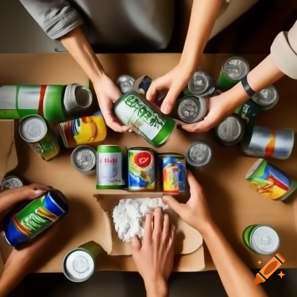 Donation of food cans for charity