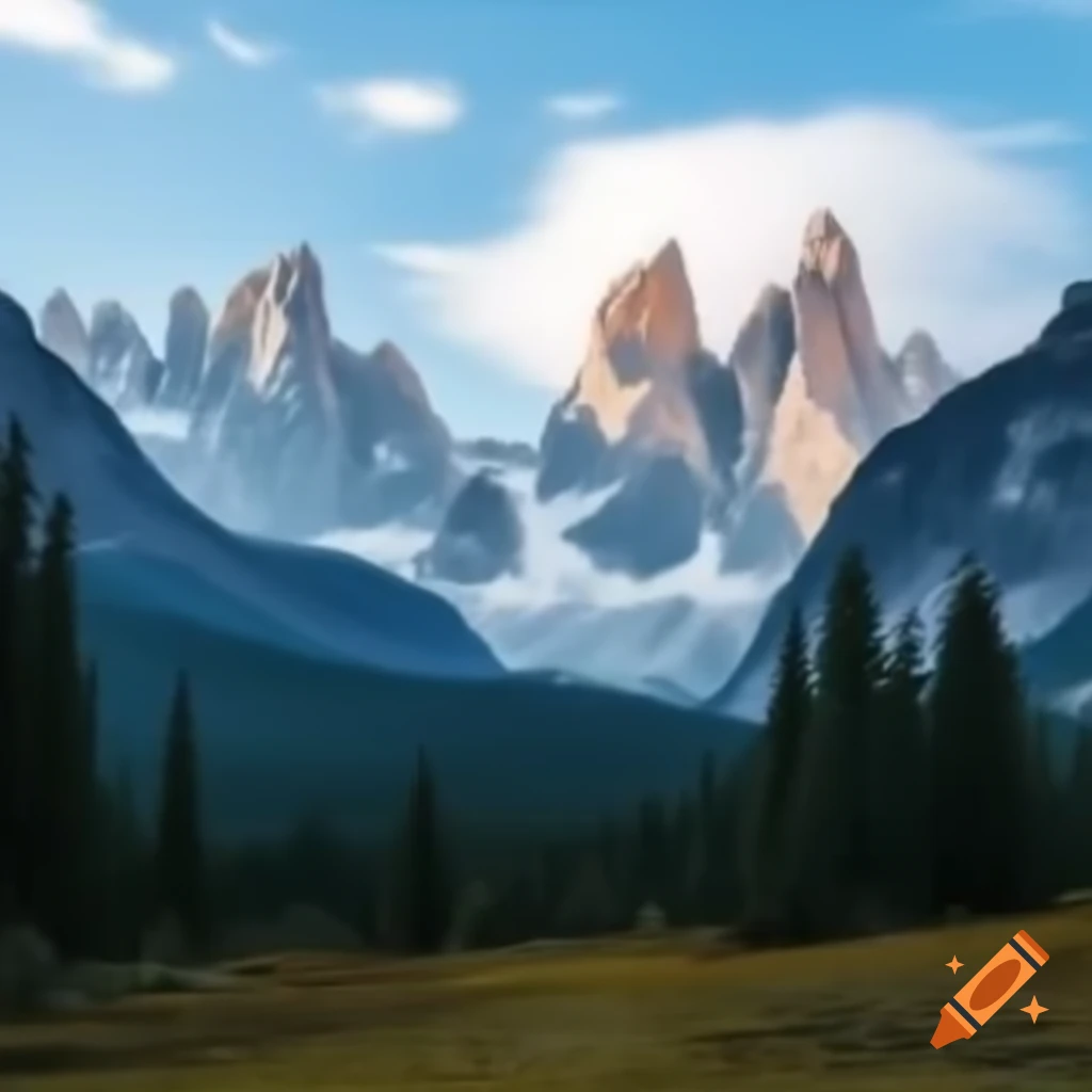 Man gazing at snow-capped mountains with trees in foreground