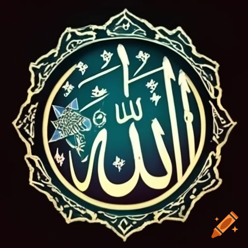 Artistic representation of lafadz Allah in calligraphy