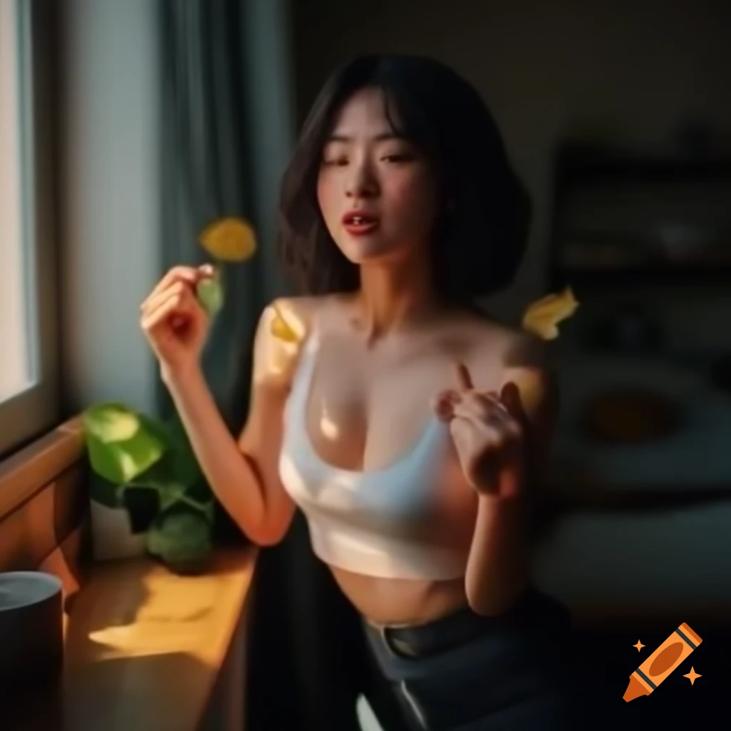 Ultra-realistic smartphone photo of a young woman with motion blur