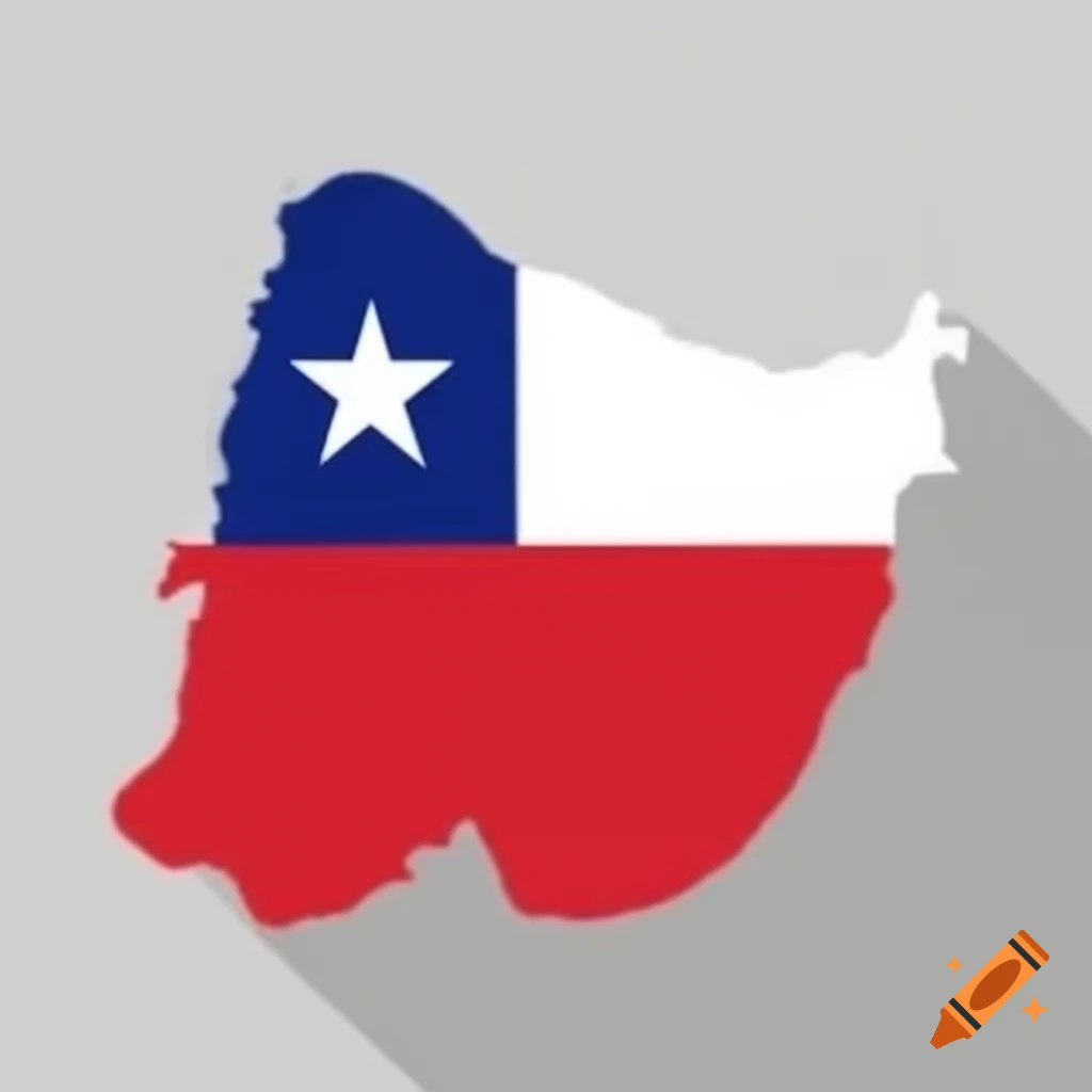 Chile flag designed in 2D shape art