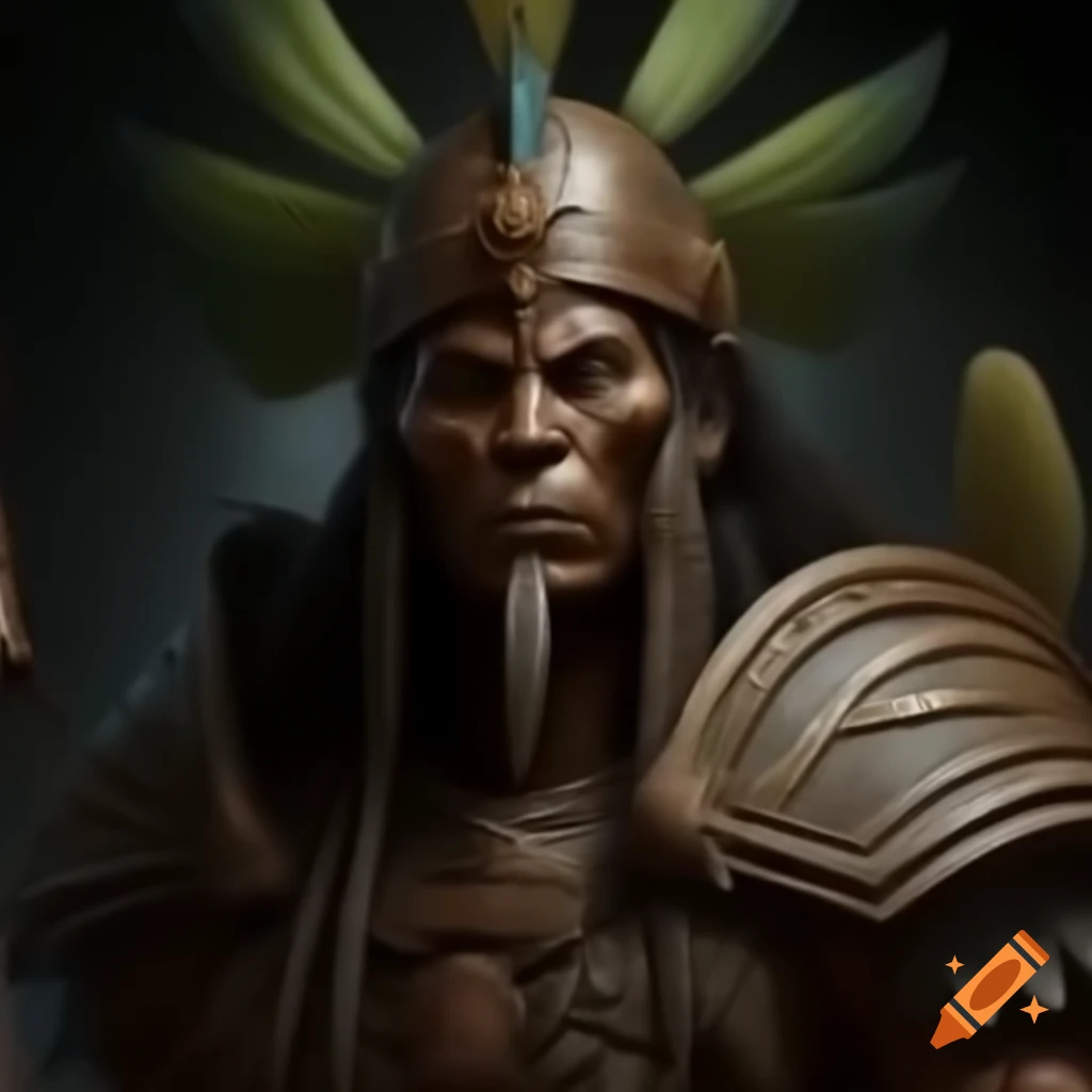 Cacique Taino warrior king in traditional attire