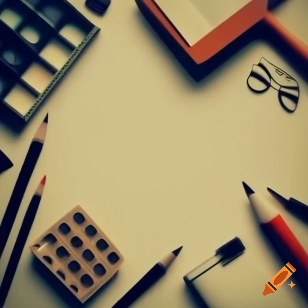 Nostalgic seek and find art supplies background