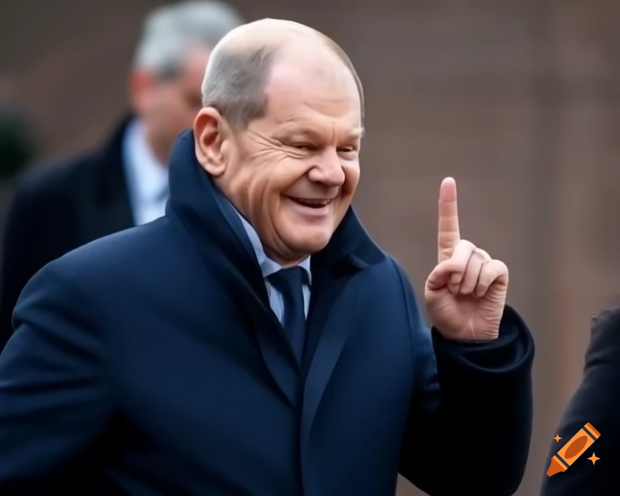 German Chancellor Olaf Scholz walking casually
