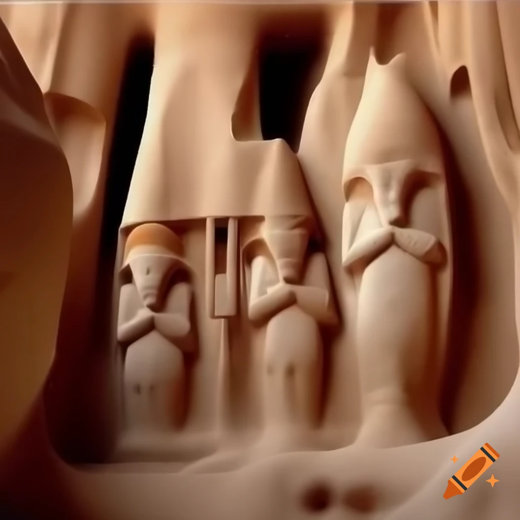 Ancient stone hoodoos carved into strange figures