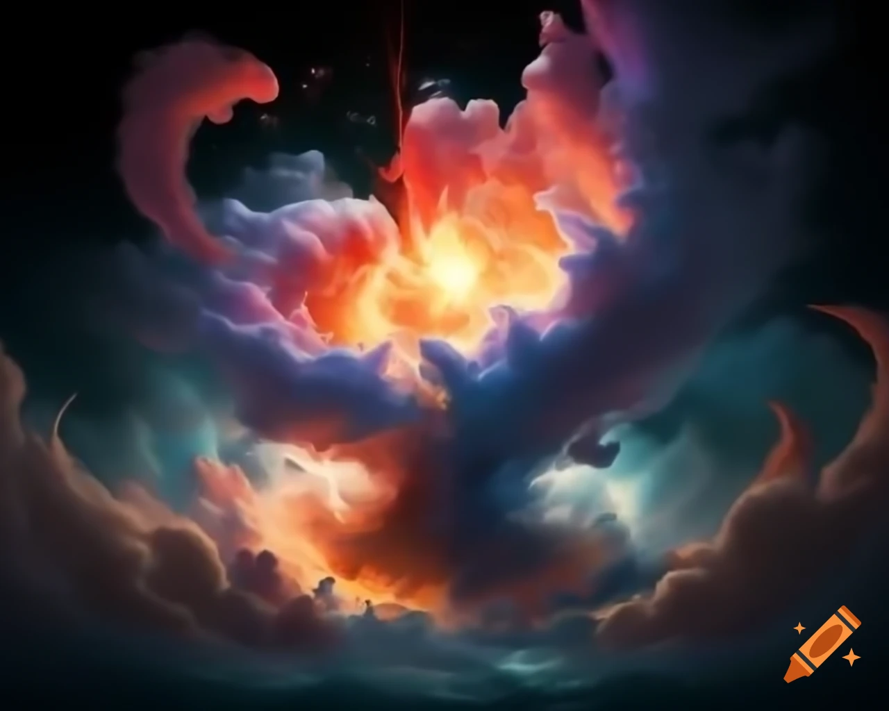 Vibrant abstract dance of colors blending reality and fantasy
