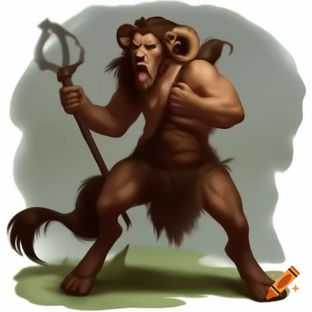 Feral satyr character in PNG format