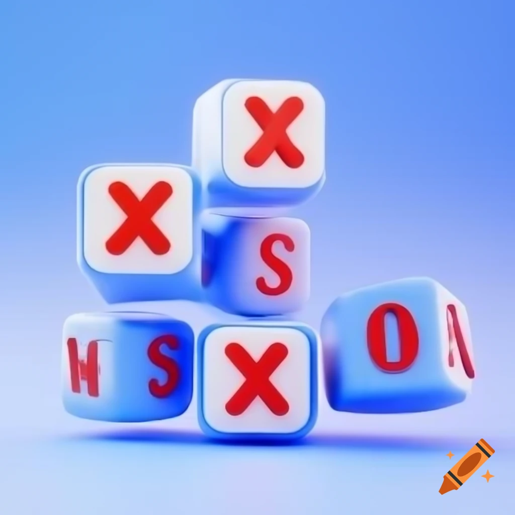 Three-dimensional cubes displaying letters A, D, H, S on textured background