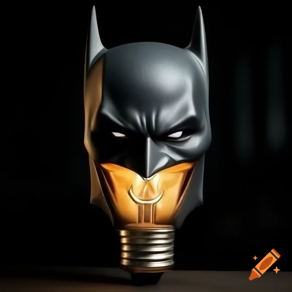 Highly detailed and realistic Batman designed as a light bulb