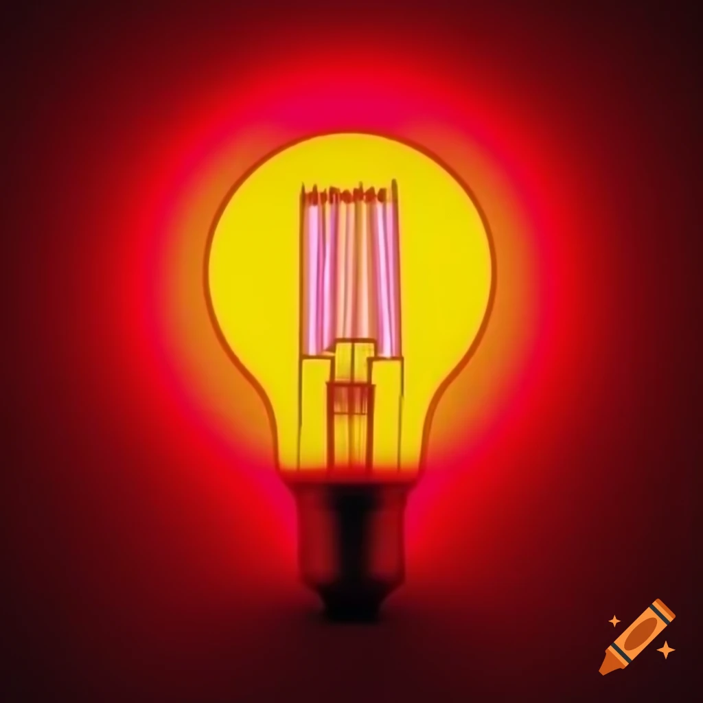 Light bulb emitting broad spectrum color from yellow to red and infrared