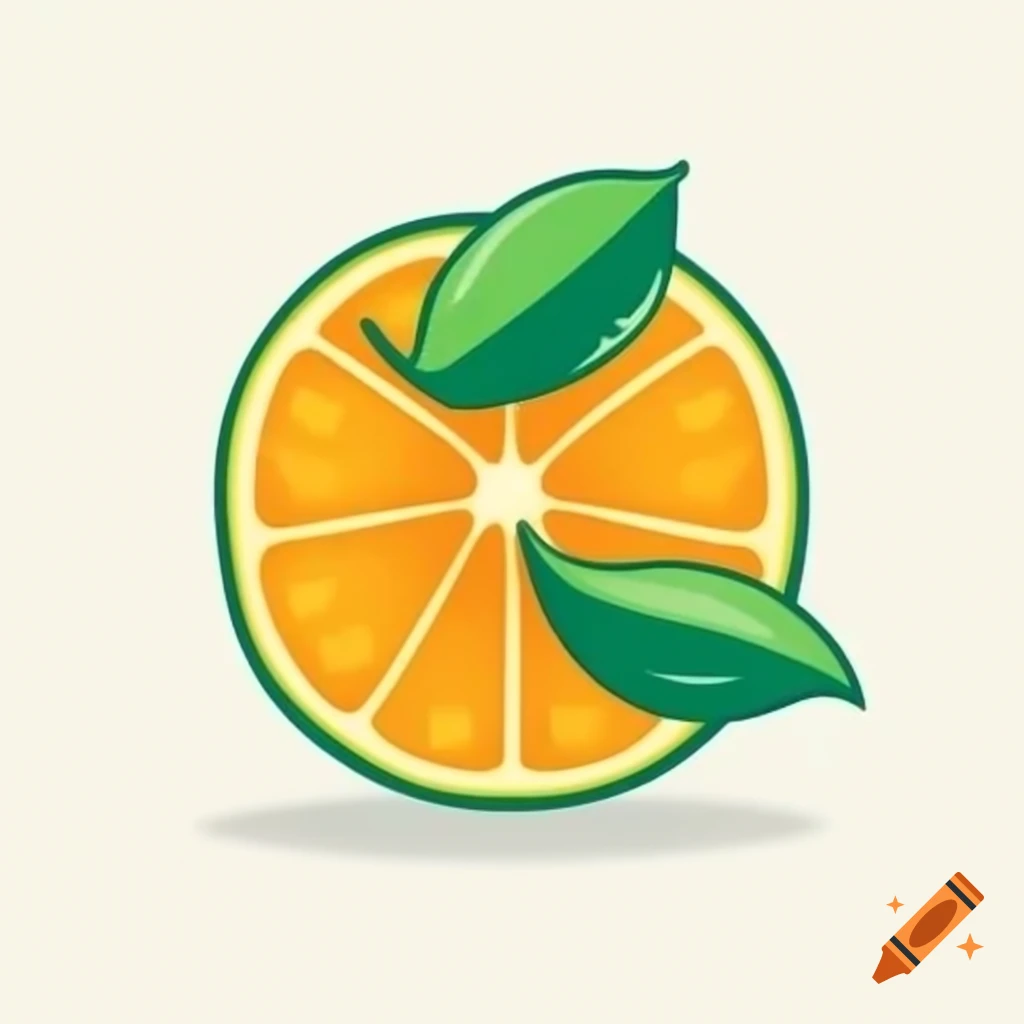 Stylized citrus slice design for soda can logo