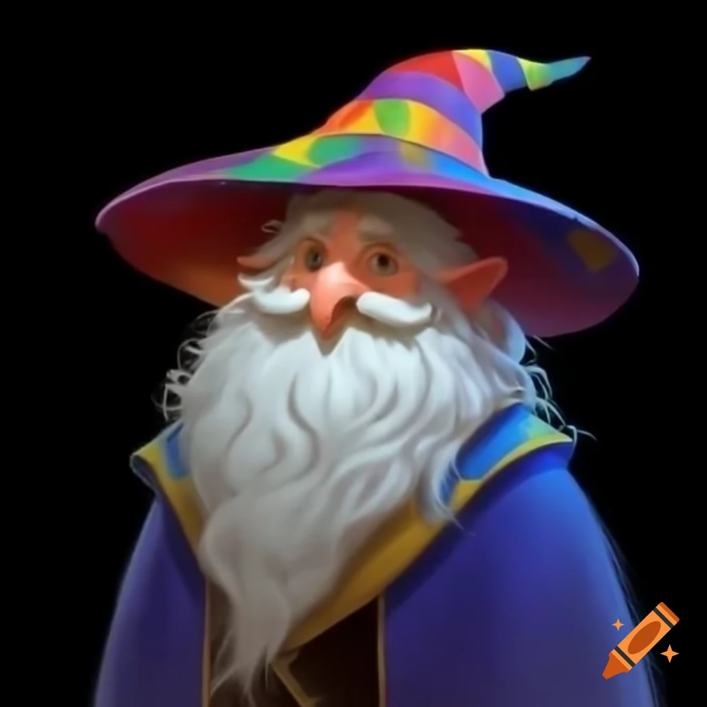 Wizard wearing a colorful hat