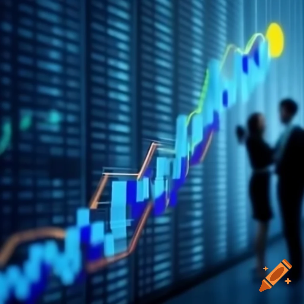 Blurred stock market charts background for YouTube thumbnail about 'The Code Breaker'