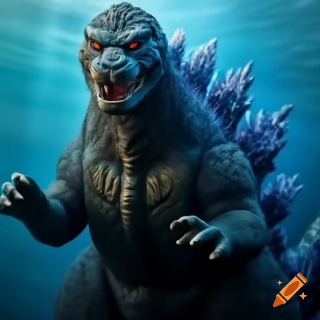 Godzilla emerging from the sea